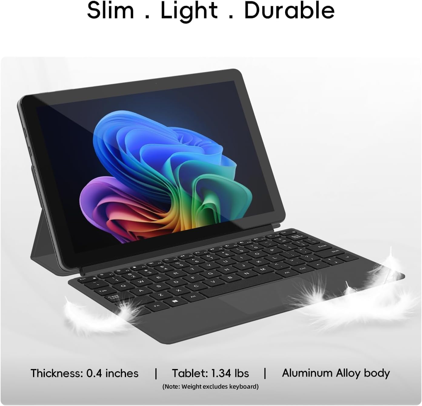 2-in-1 Laptop/Tablet (2026), Windows 11 PC with Magnetic Keyboard, 1-Year Office 365, 10.1" FHD IPS Touchscreen, 8GB RAM 256GB SSD, 6500Y Processor, USB-C, 2 Stereo Speakers for Home Office Students - Image 8