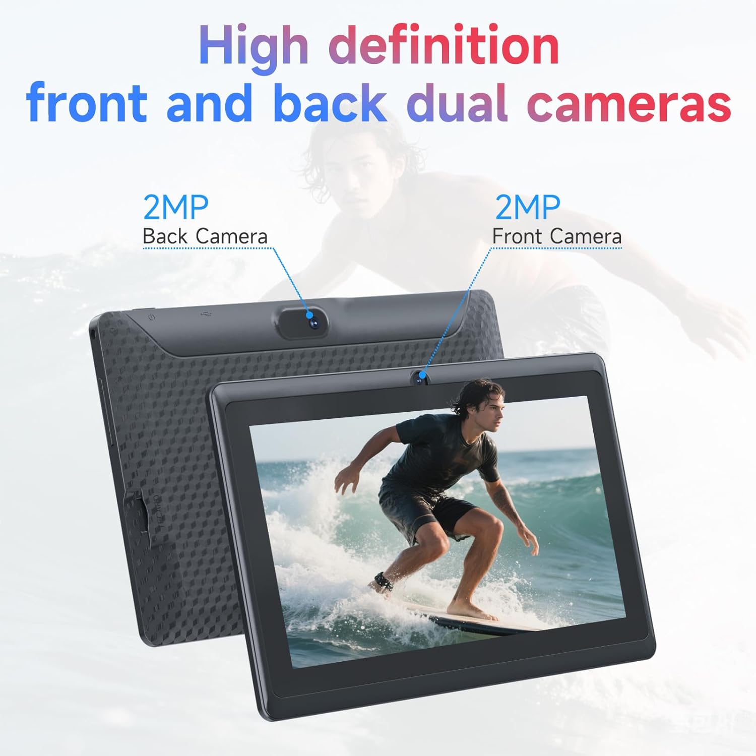 Android 14 Tablet 7 inch Tablets with Case, 8GB RAM 32GB ROM 1TB Expand, Quad-Core Processor Tablet PC, 1024 x 600 IPS Screen, Dual Camera, 3000mAh Battery, Bluetooth, WiFi, GMS, Widevine L1, Black - Image 5